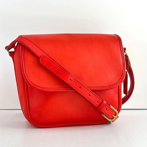 Coach Handbags - Vintage 1980s Coach Red Tailored Pouch 4110 Made in New York City